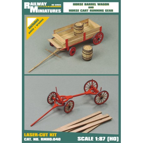 RMH0:040 Horse Barrel Wagon and Horse Cart Running Gear